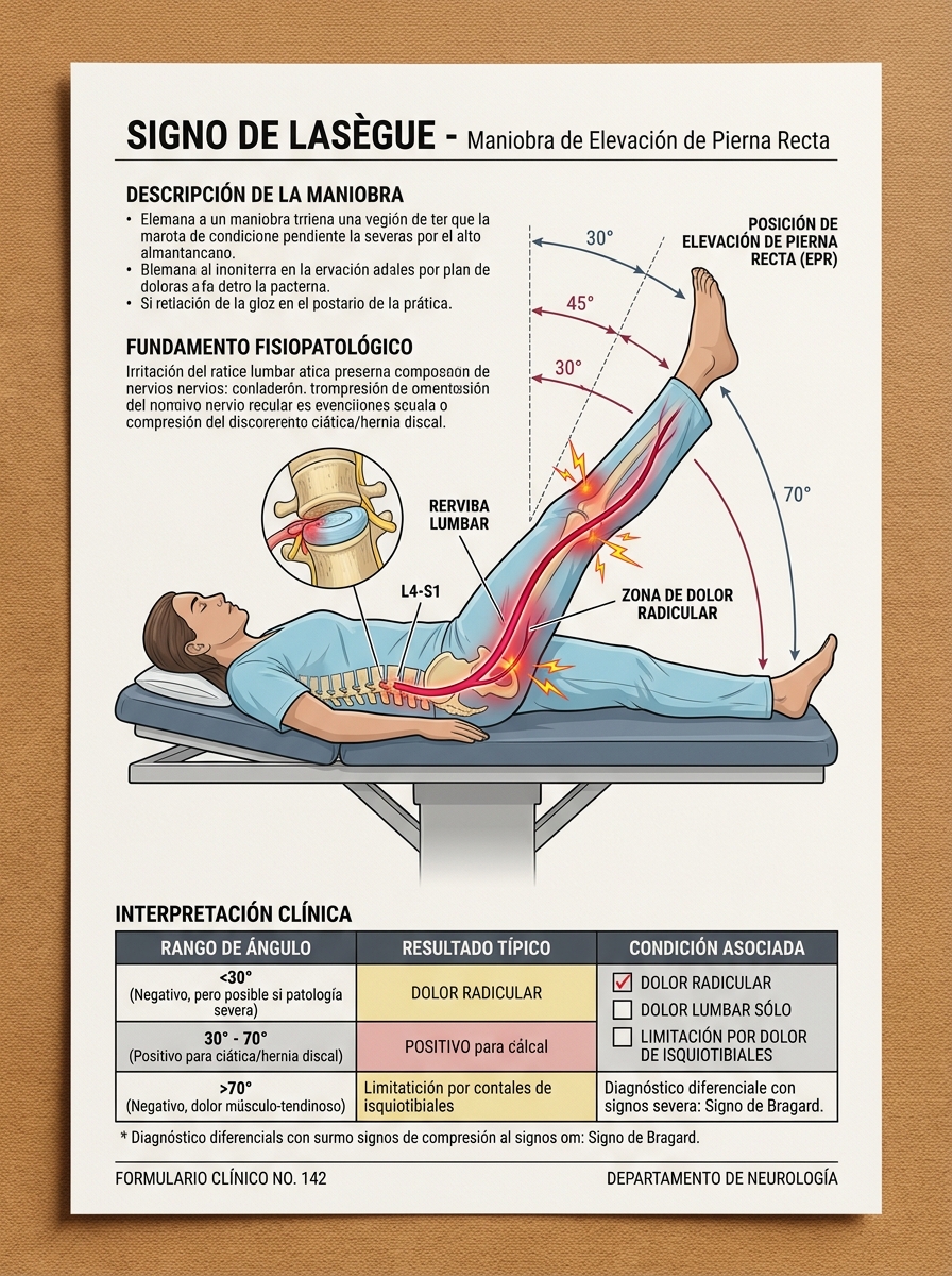 Signo de Lasègue Lámina Clínica A4